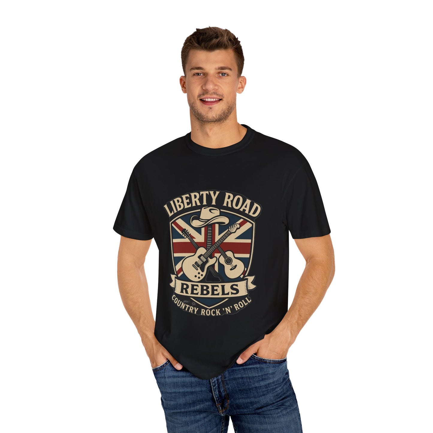 Liberty Road Rebels Britannia Rock 'N' Roll T-Shirt Vintage Style Tee
