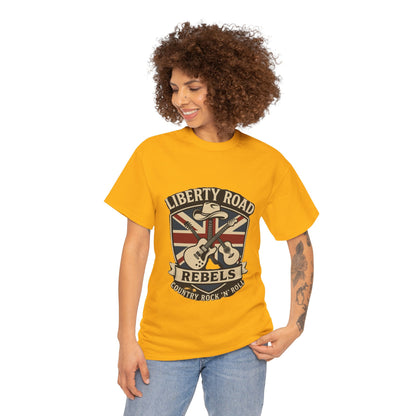 Liberty Road Rebels Britannia Rock 'n' Roll Rebels Tee Unisex Heavy Cotton T-Shirt