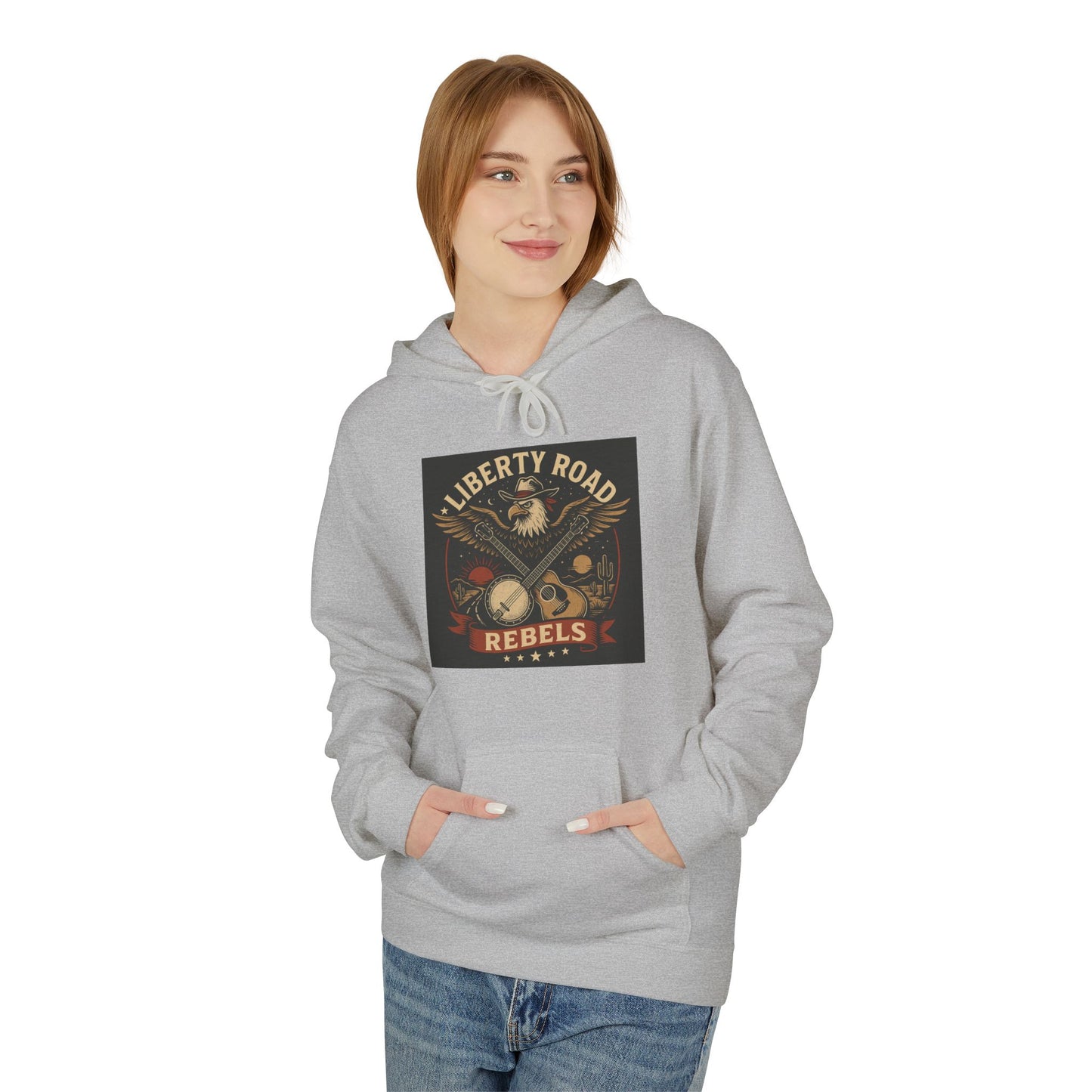 Liberty Road Rebels Vintage Americana Style Soft Fleece Hoodie