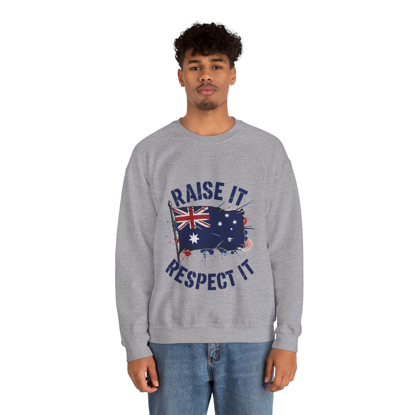 Raise It Respect It Australia Flag UniSex Crewneck Sweatshirt