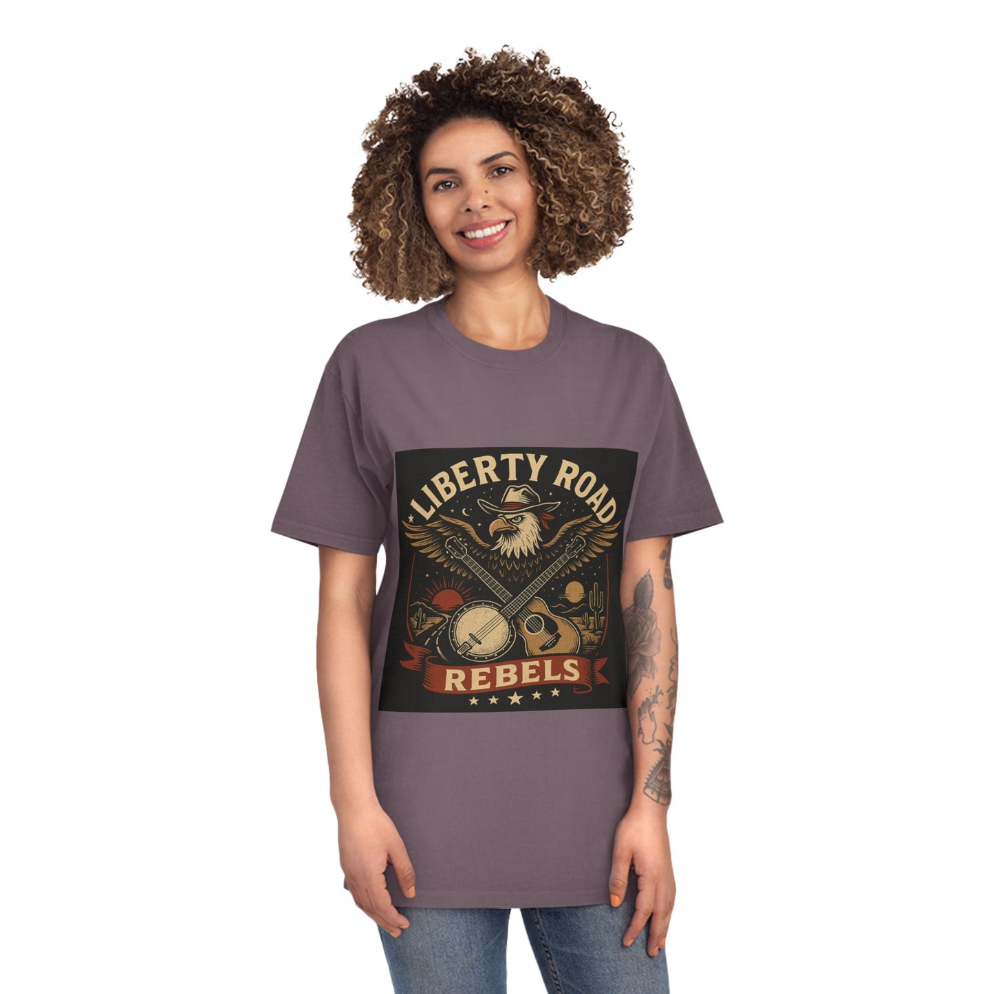 Liberty Road Rebels Vintage Americana Style Unisex Faded Tee T-Shirt