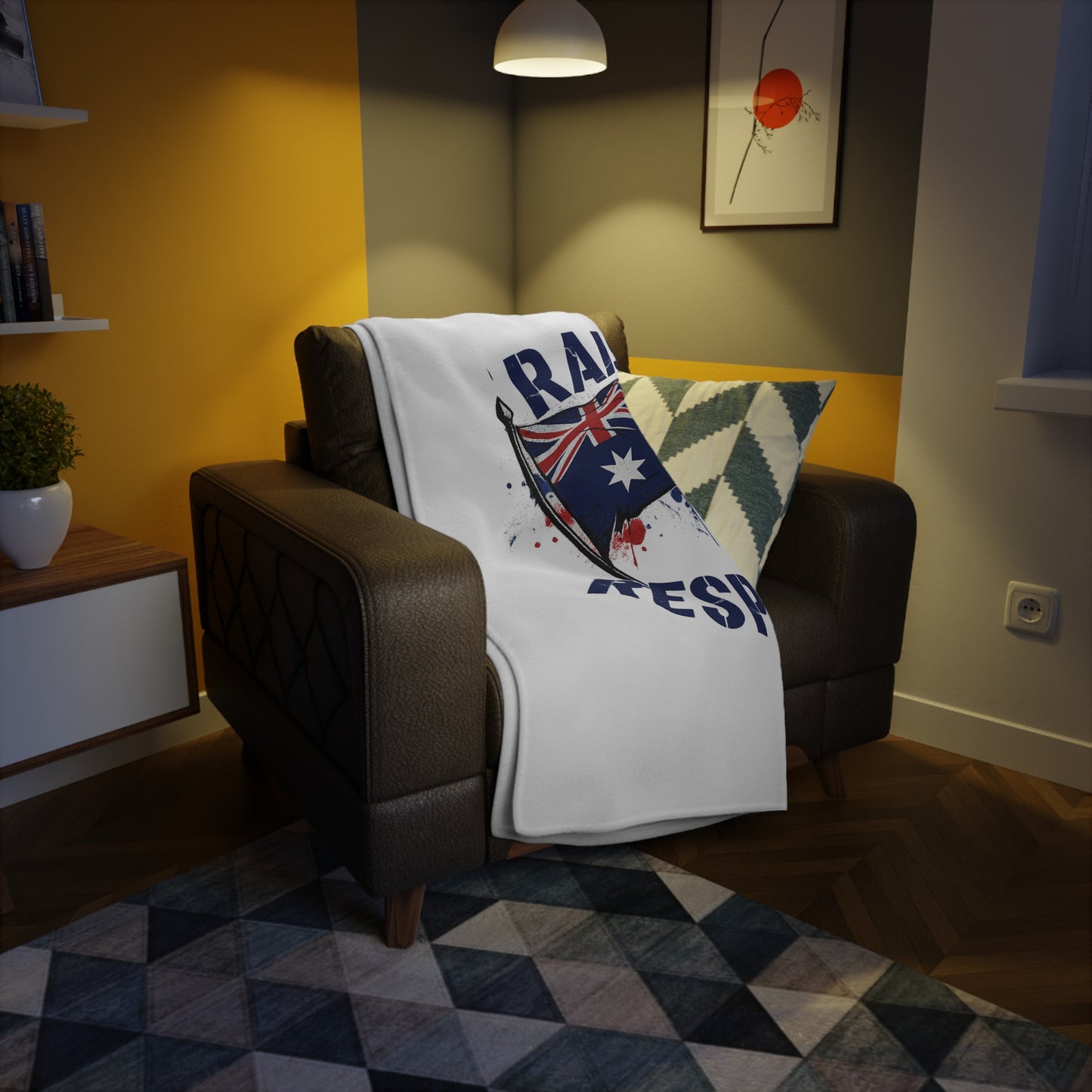 Raise It Respect it Australian Flag Plush Fleece Throw Blanket
