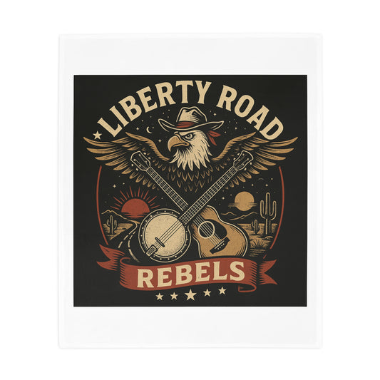 Liberty Road Rebels Vintage Americana Style Cozy Fleece Blanket