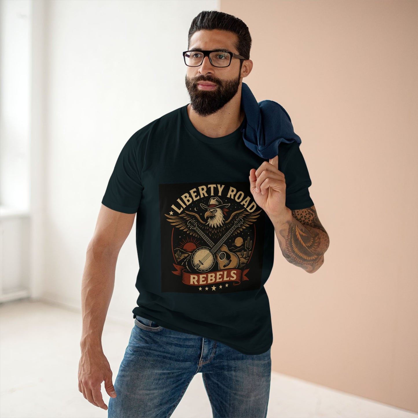 Liberty Road Rebels Vintage Americana Style Tee T-Shirt