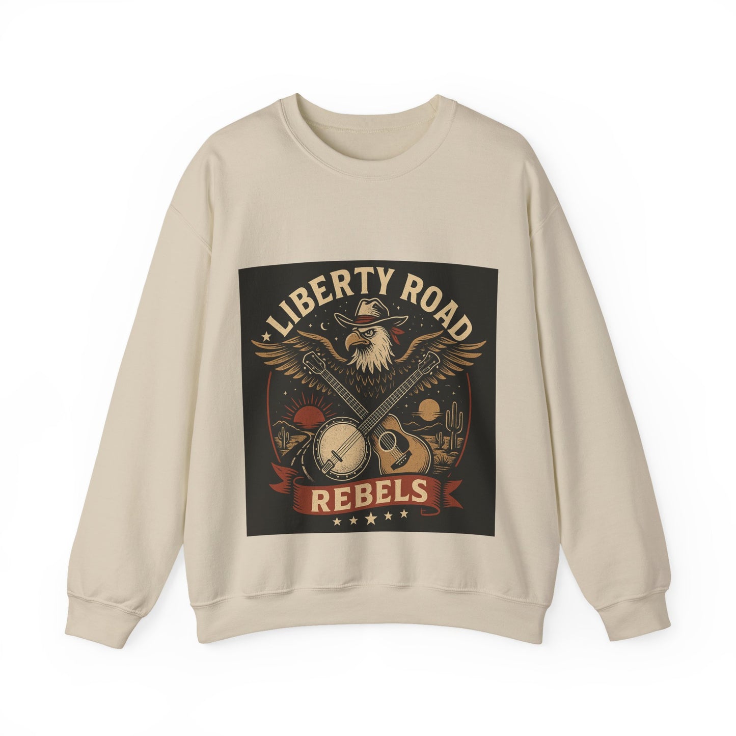 Liberty Road Rebels Vintage Americana Style Crewneck Sweatshirt