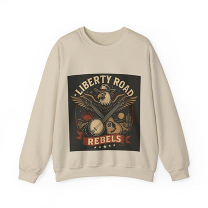 Liberty Road Rebels Vintage Americana Style Crewneck Sweatshirt