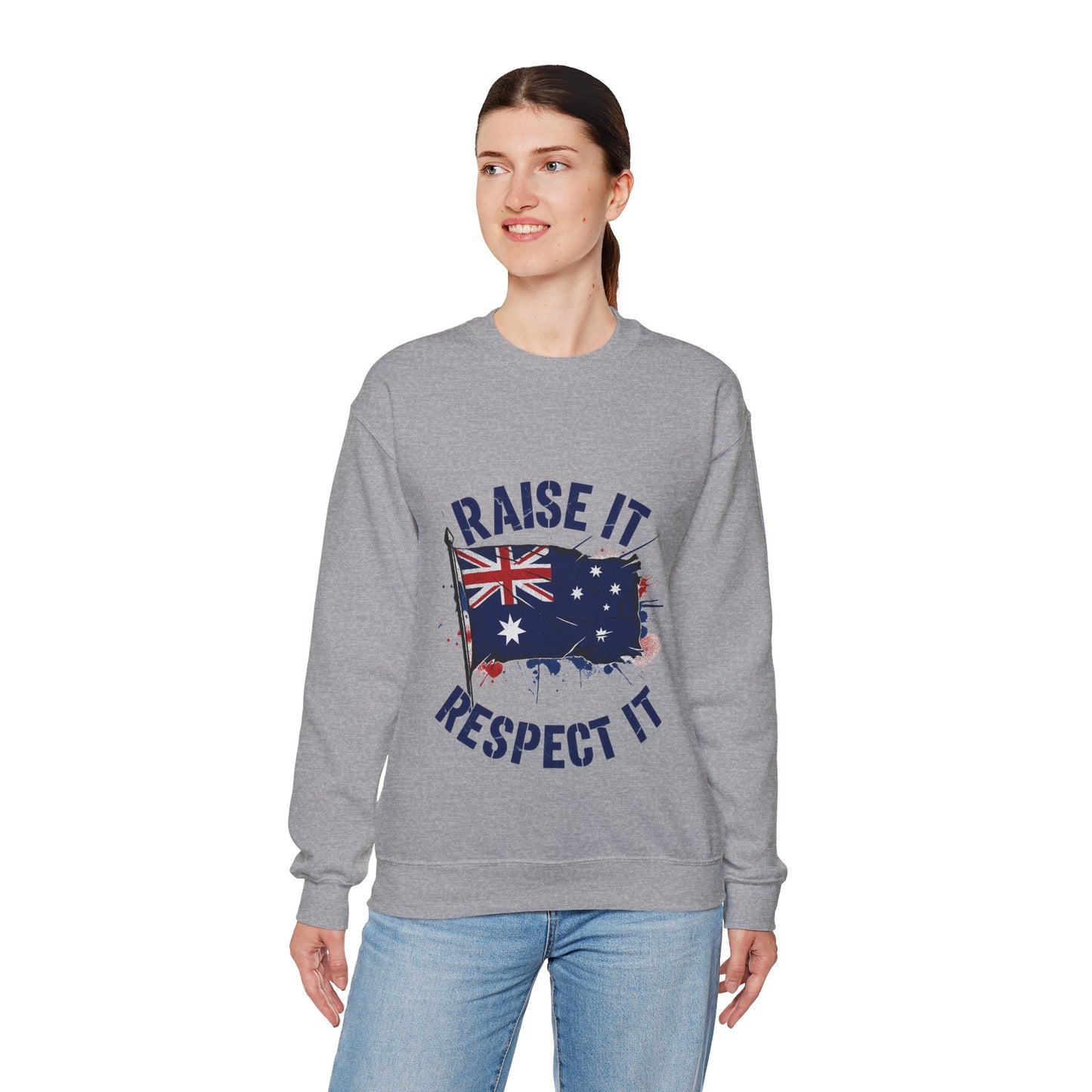 Raise It Respect It Australia Flag UniSex Crewneck Sweatshirt