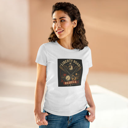 Liberty Road Rebels Vintage Americana Style Women's Midweight Cotton Tee T-Shirt