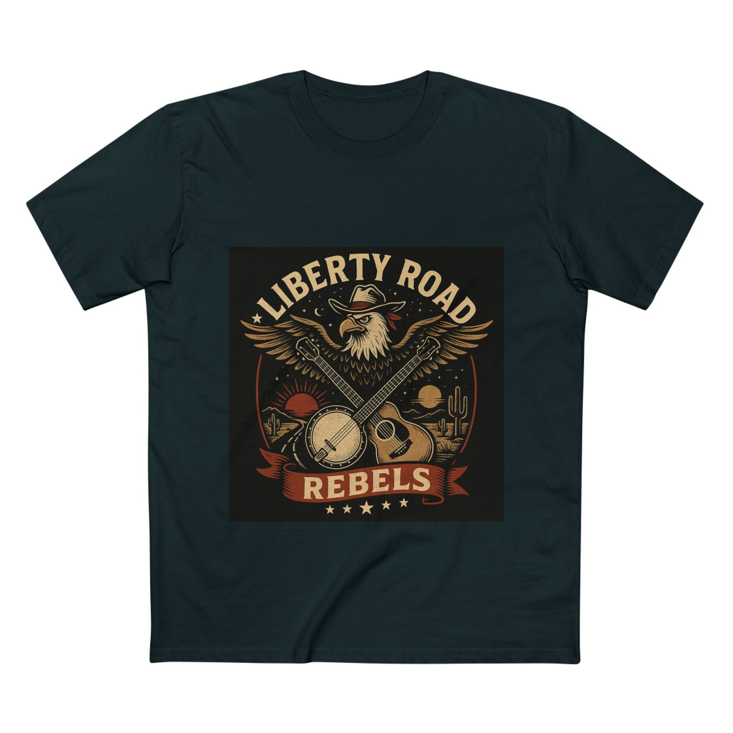 Liberty Road Rebels Vintage Americana Style Tee T-Shirt