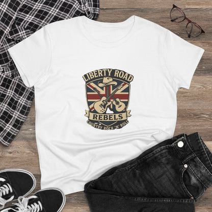 Liberty Road Rebels Britannia Women's Tee Vintage Style Cotton T-Shirt