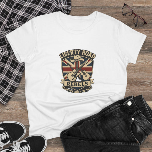 Liberty Road Rebels Britannia Women's Tee Vintage Style Cotton T-Shirt