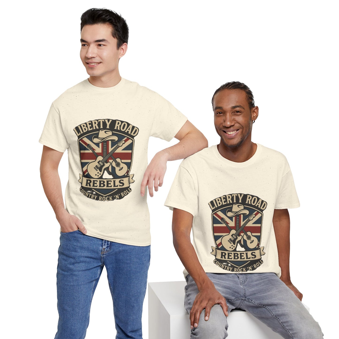 Liberty Road Rebels Britannia Rock 'n' Roll Rebels Tee Unisex Heavy Cotton T-Shirt
