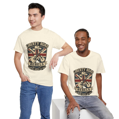 Liberty Road Rebels Britannia Rock 'n' Roll Rebels Tee Unisex Heavy Cotton T-Shirt