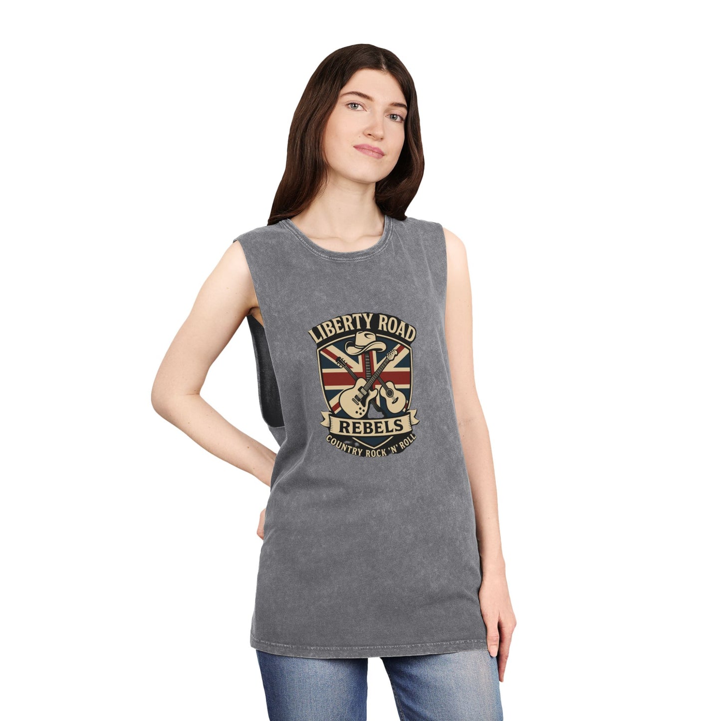 Liberty Road Rebels Britannia Unisex Stonewash Tank Top Singlet