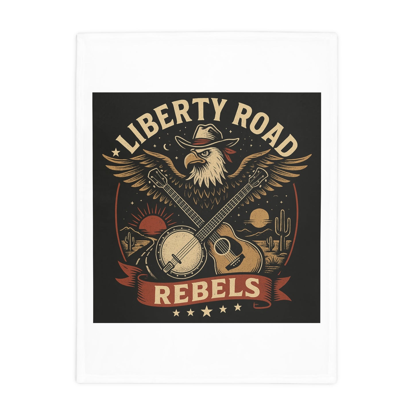 Liberty Road Rebels Vintage Americana Style Cozy Fleece Blanket