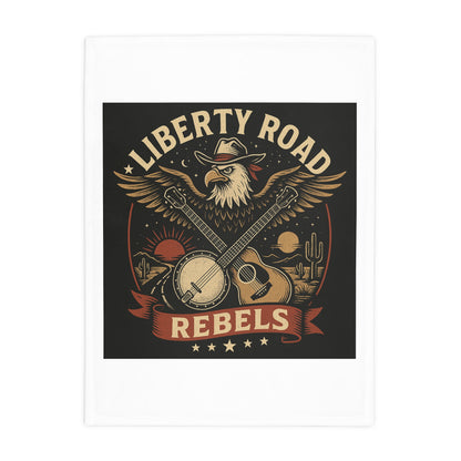Liberty Road Rebels Vintage Americana Style Cozy Fleece Blanket
