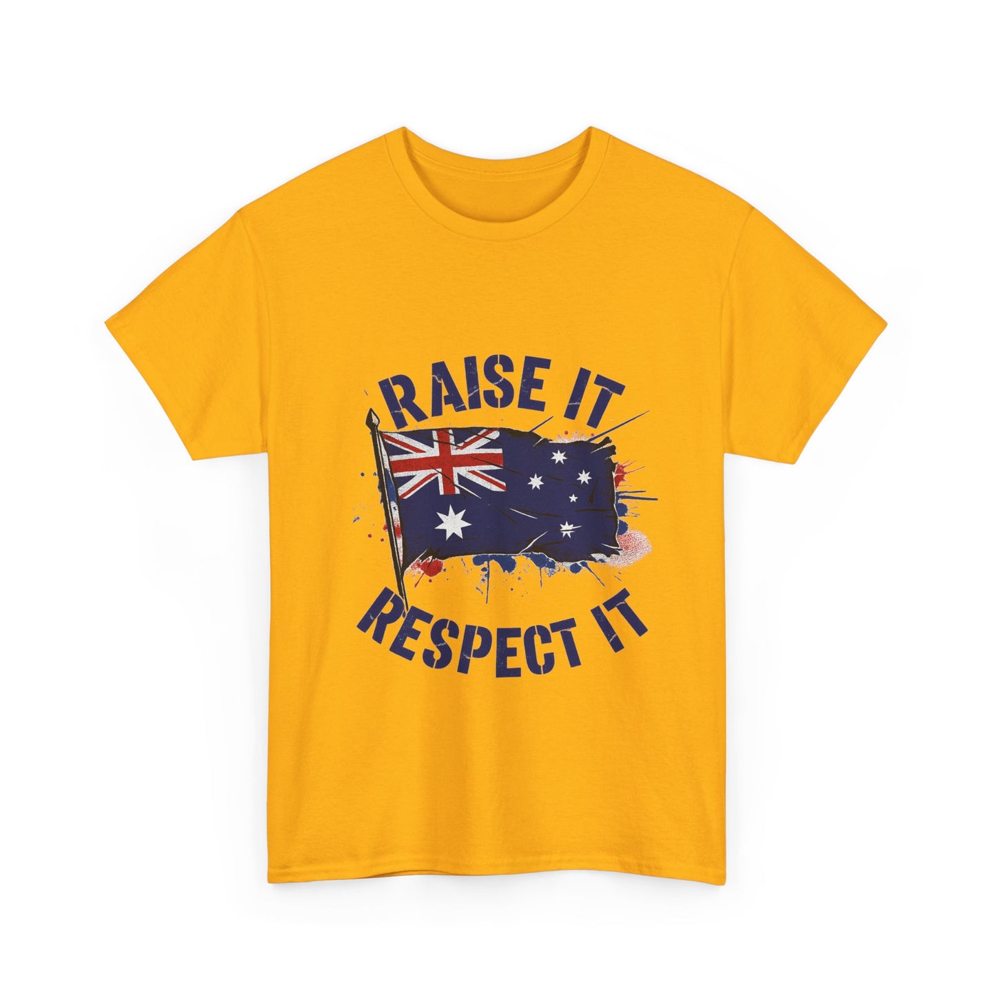 Raise It Respect It Australia Flag Unisex Graphic Tee Cotton T-Shirt