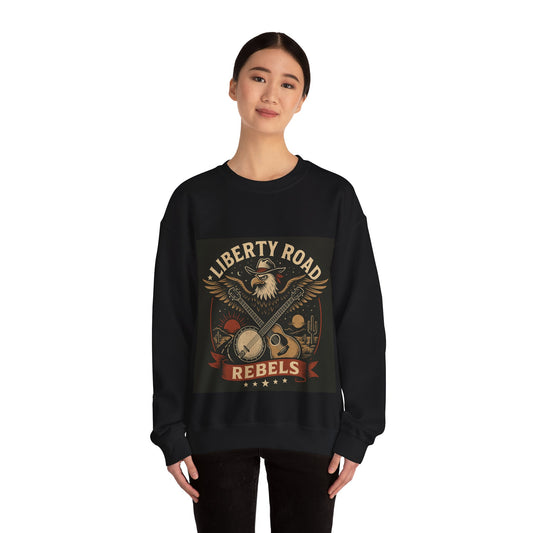Liberty Road Rebels Vintage Americana Style Crewneck Sweatshirt