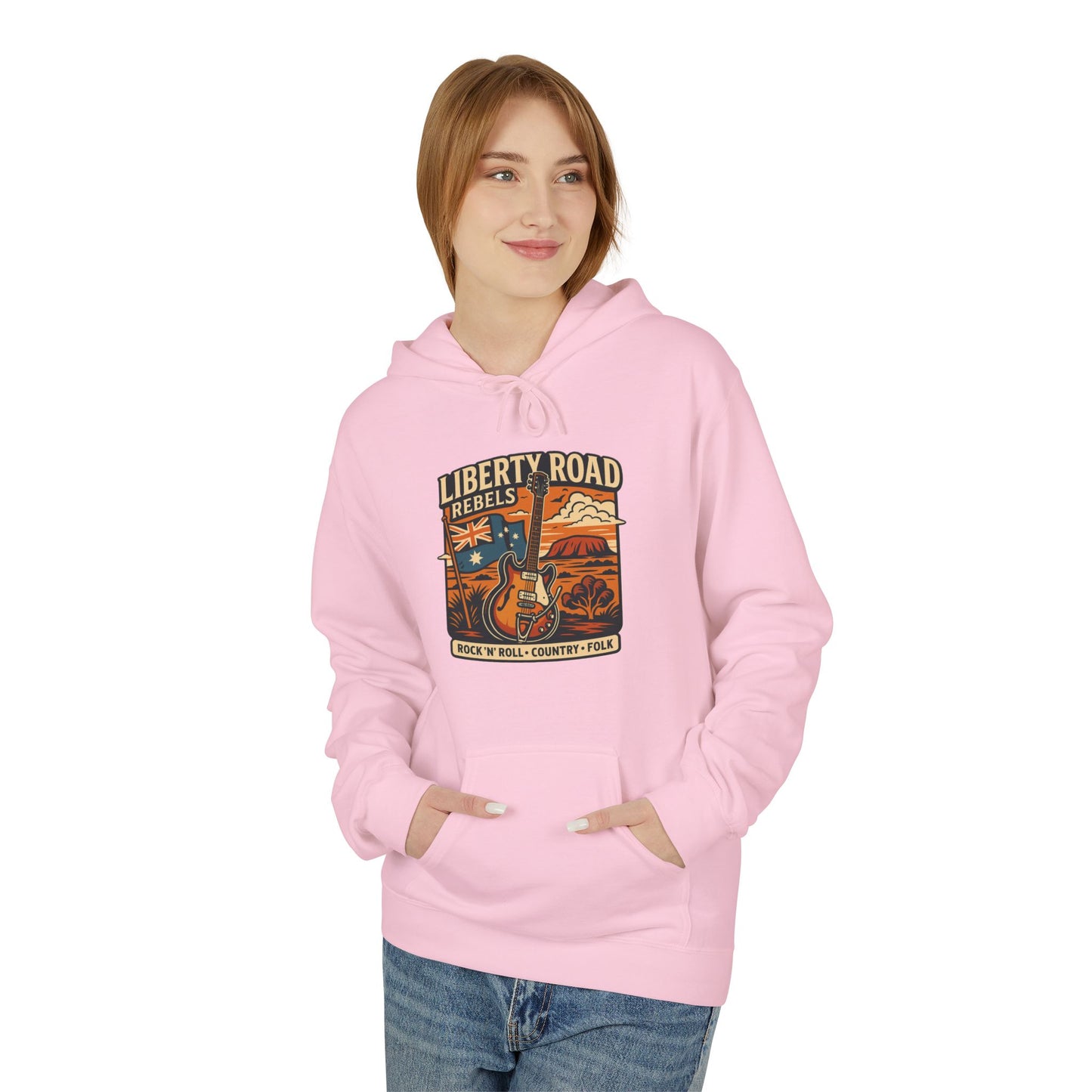 Liberty Road Rebels Vintage-Inspired Australiana Hoodie Cozy Sweatshirt