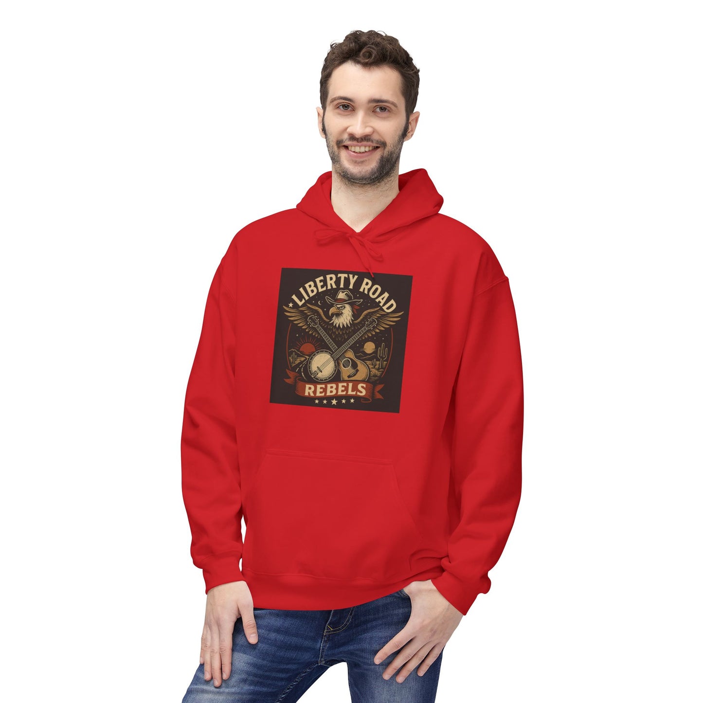 Liberty Road Rebels Vintage Americana Style Soft Fleece Hoodie