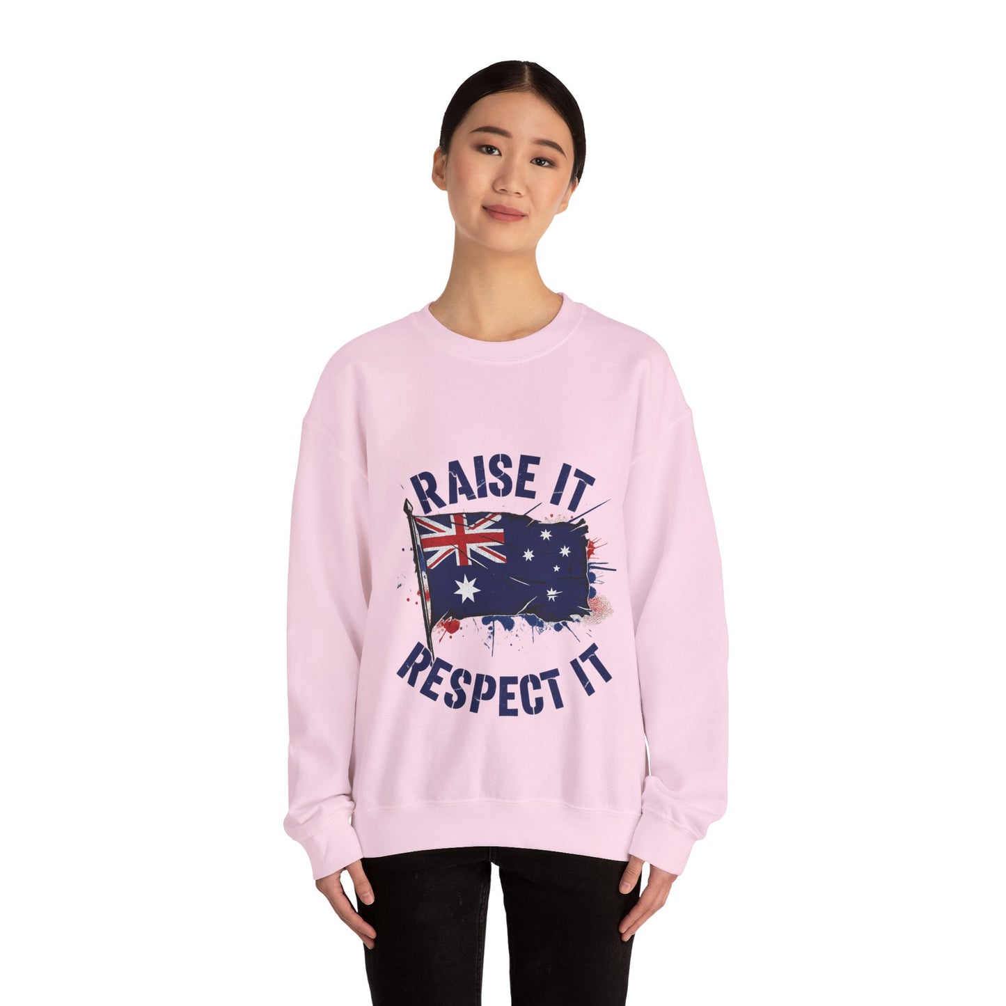 Raise It Respect It Australia Flag UniSex Crewneck Sweatshirt