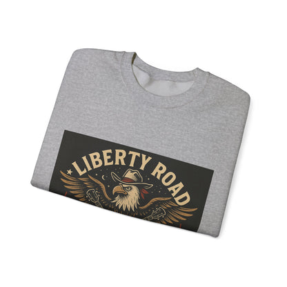 Liberty Road Rebels Vintage Americana Style Crewneck Sweatshirt