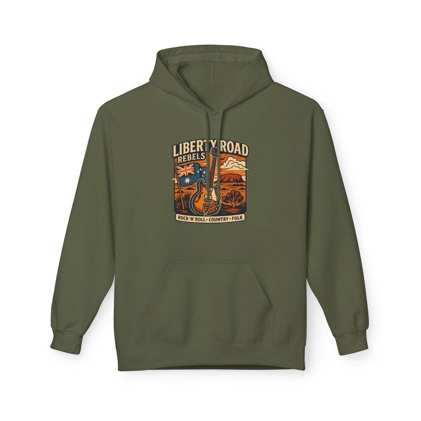 Liberty Road Rebels Vintage-Inspired Australiana Hoodie Cozy Sweatshirt