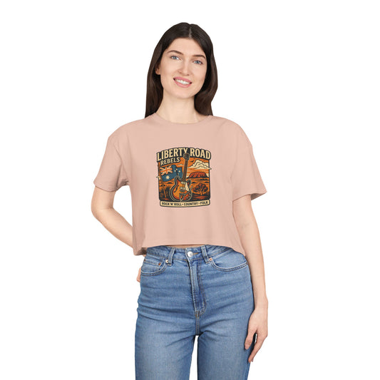 Liberty Road Rebels Boho Women's Crop Tee T-Shirt