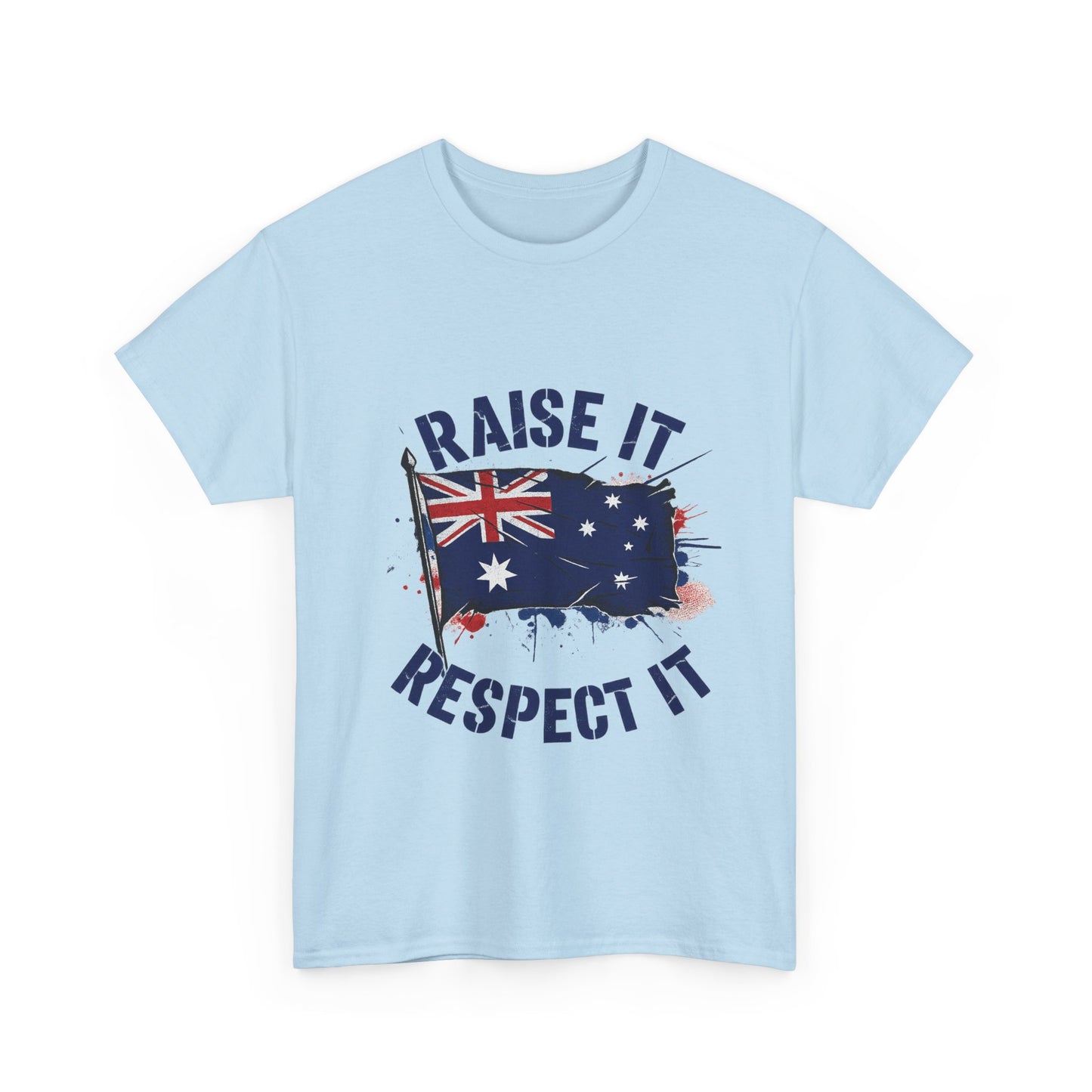 Raise It Respect It Australia Flag Unisex Graphic Tee Cotton T-Shirt