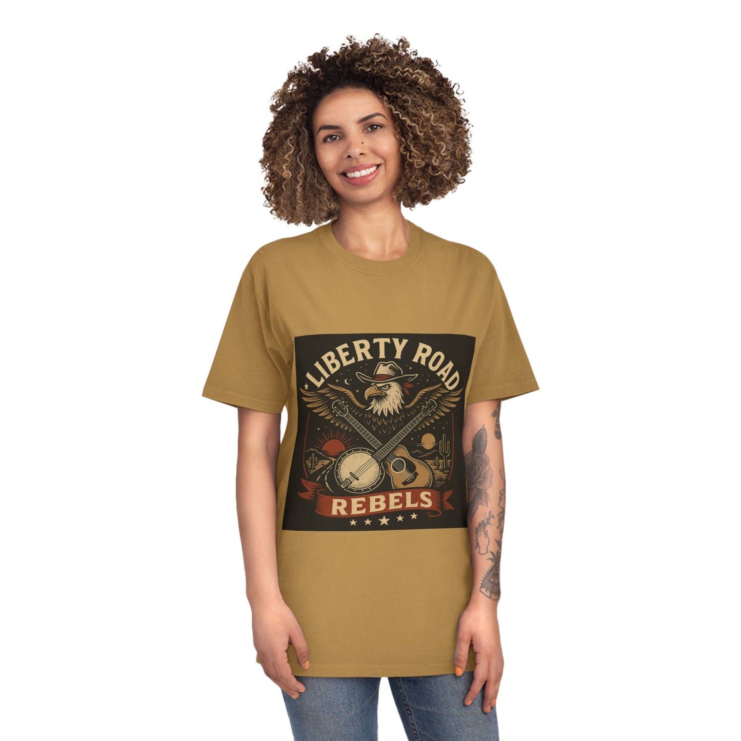 Liberty Road Rebels Vintage Americana Style Unisex Faded Tee T-Shirt