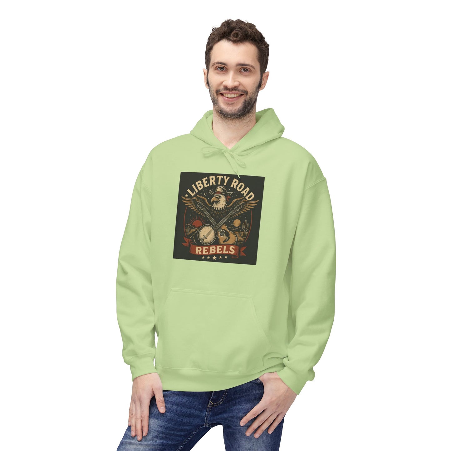 Liberty Road Rebels Vintage Americana Style Soft Fleece Hoodie