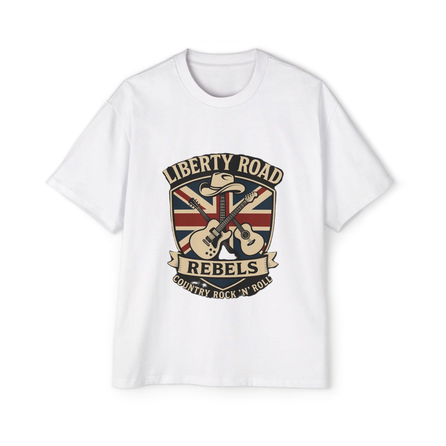 Liberty Road Rebels Britannia Rock n' Roll Oversized Men's Tee T-Shirt