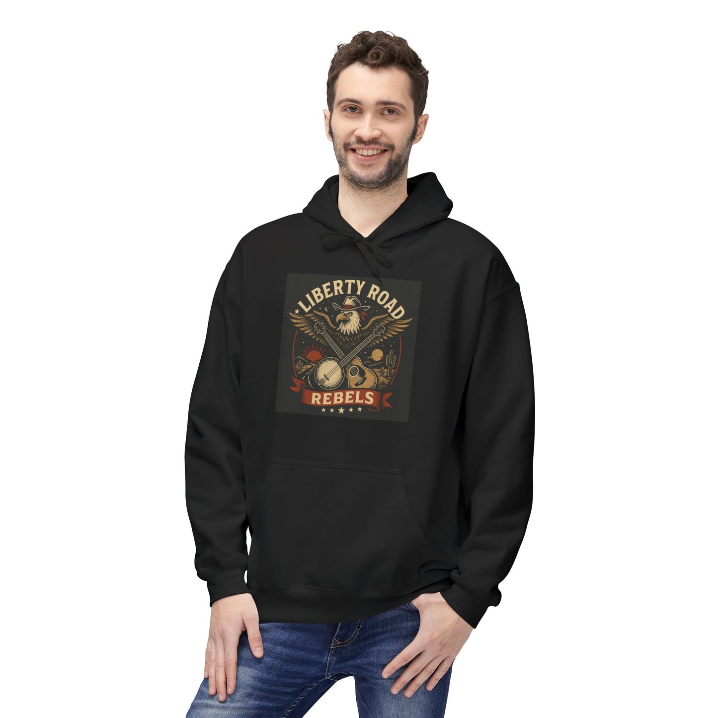 Liberty Road Rebels Vintage Americana Style Soft Fleece Hoodie
