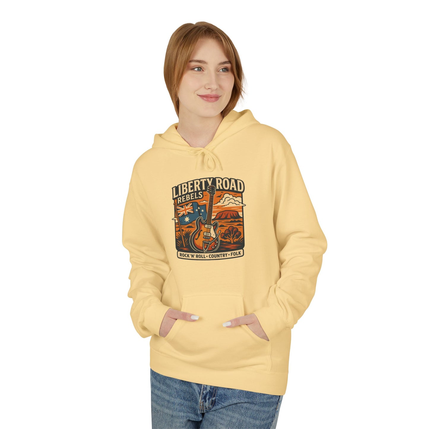Liberty Road Rebels Vintage-Inspired Australiana Hoodie Cozy Sweatshirt
