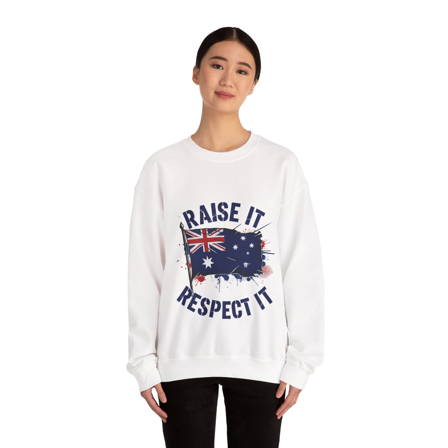 Raise It Respect It Australia Flag UniSex Crewneck Sweatshirt