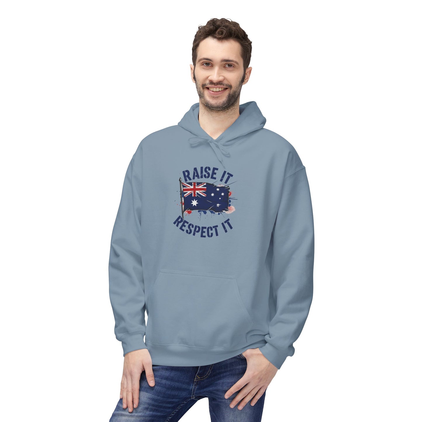 Unisex Raise It Respect It Australian Flag Hoodie