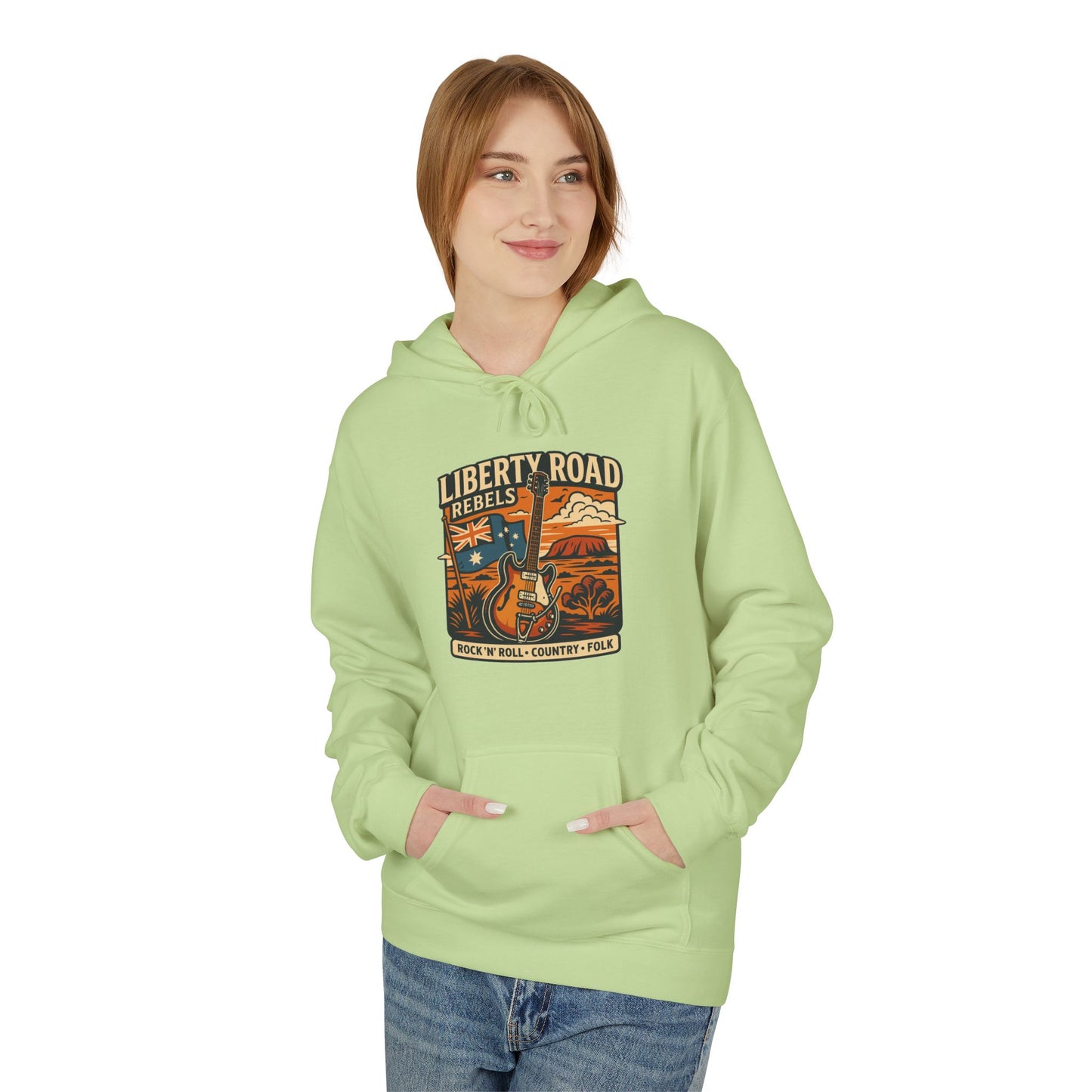 Liberty Road Rebels Vintage-Inspired Australiana Hoodie Cozy Sweatshirt