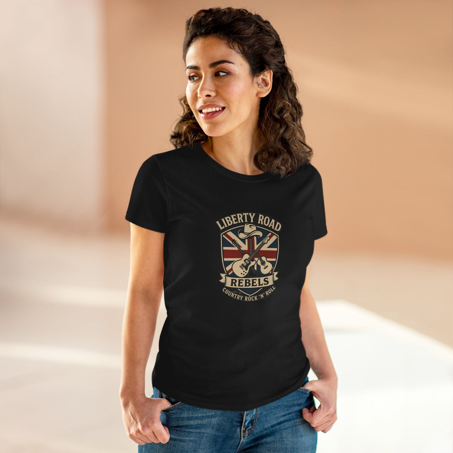 Liberty Road Rebels Britannia Women's Tee Vintage Style Cotton T-Shirt
