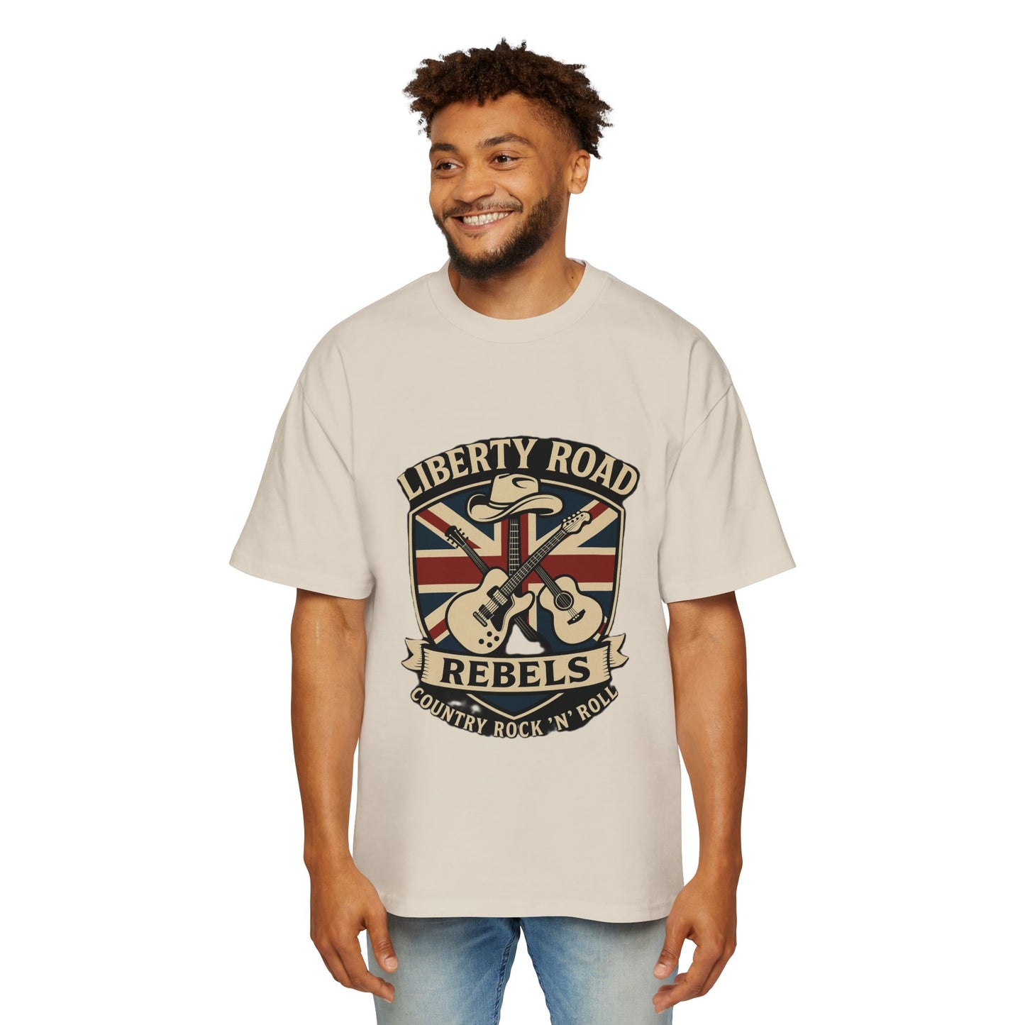 Liberty Road Rebels Britannia Rock n' Roll Oversized Men's Tee T-Shirt