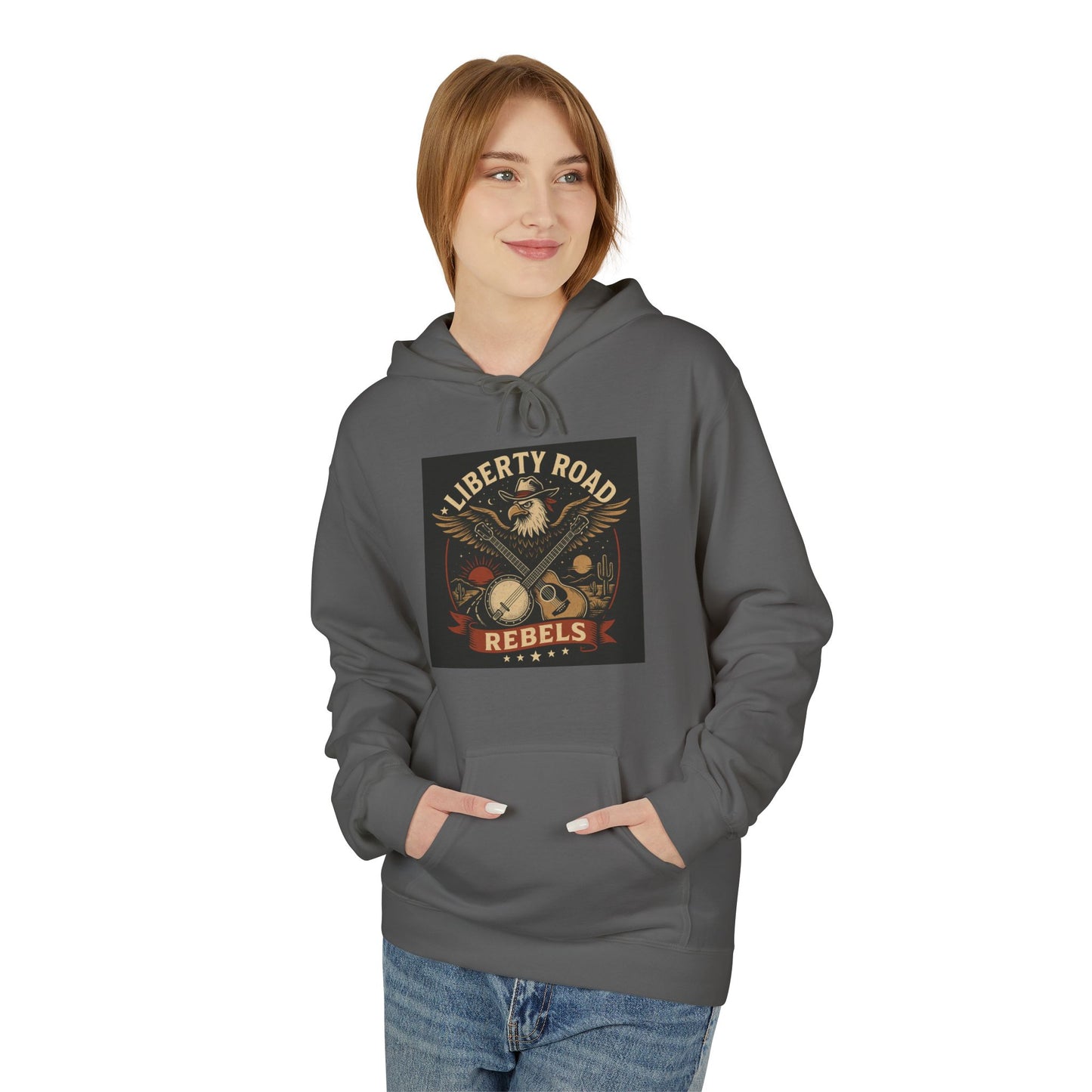 Liberty Road Rebels Vintage Americana Style Soft Fleece Hoodie