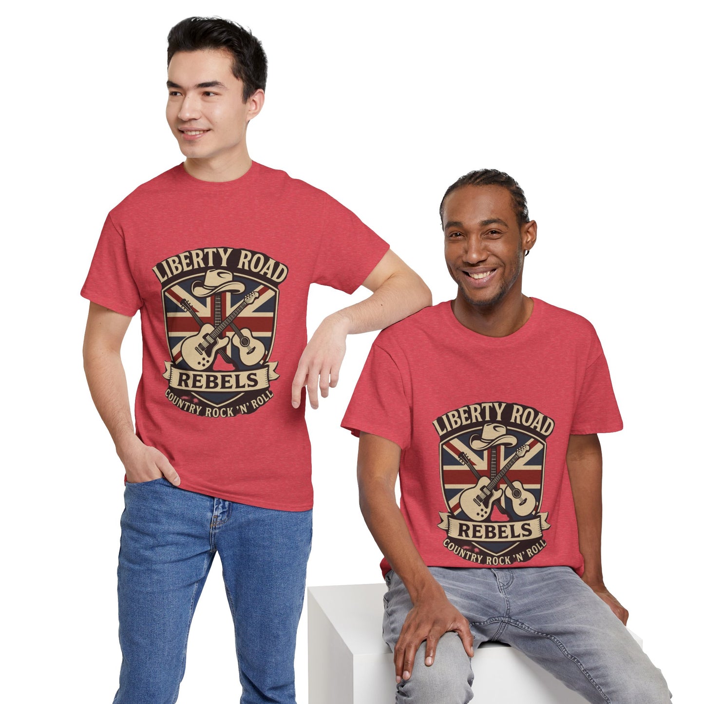 Liberty Road Rebels Britannia Rock 'n' Roll Rebels Tee Unisex Heavy Cotton T-Shirt