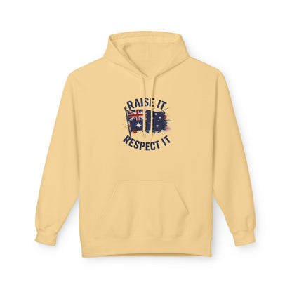 Unisex Raise It Respect It Australian Flag Hoodie