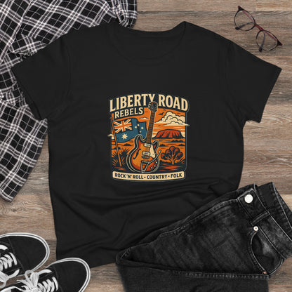 Liberty Road Rebels Vintage Australiana Women's Midweight Cotton T-Shirt