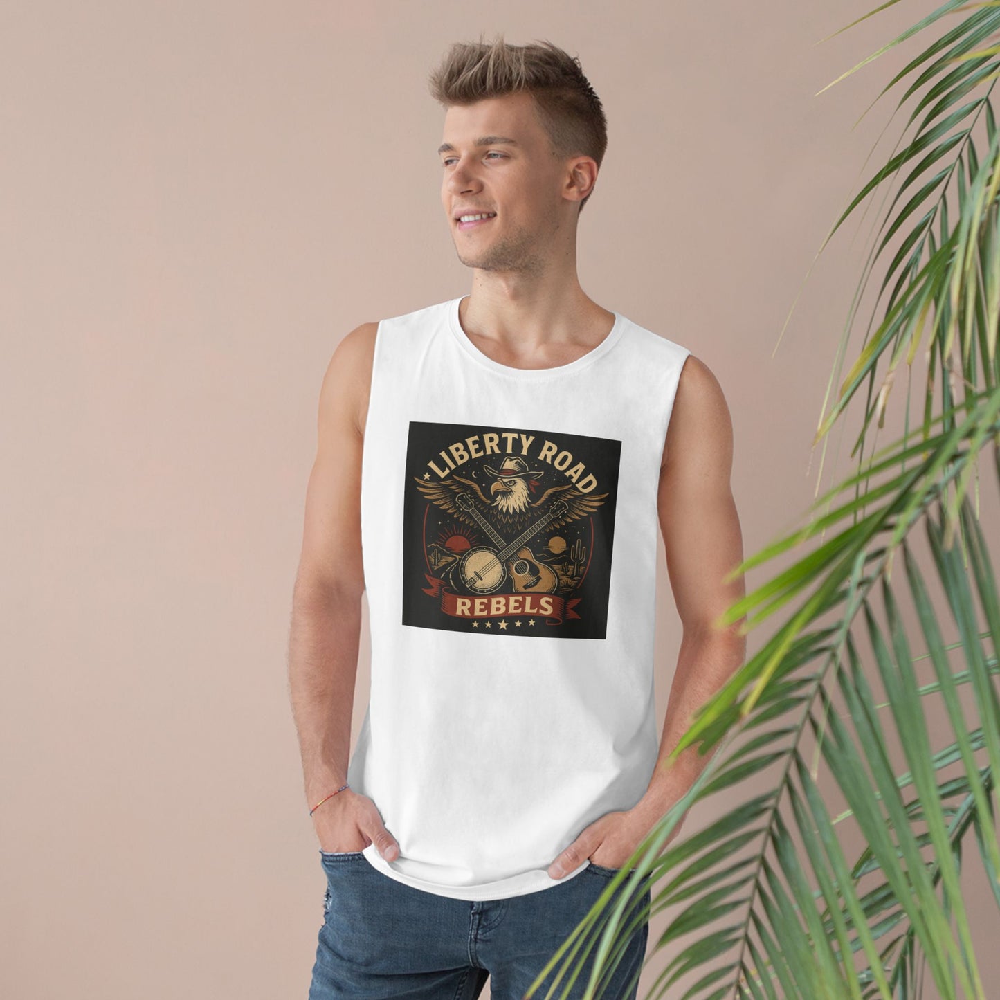Liberty Road Rebels Vintage Americana Style Unisex Tank Top Singlet