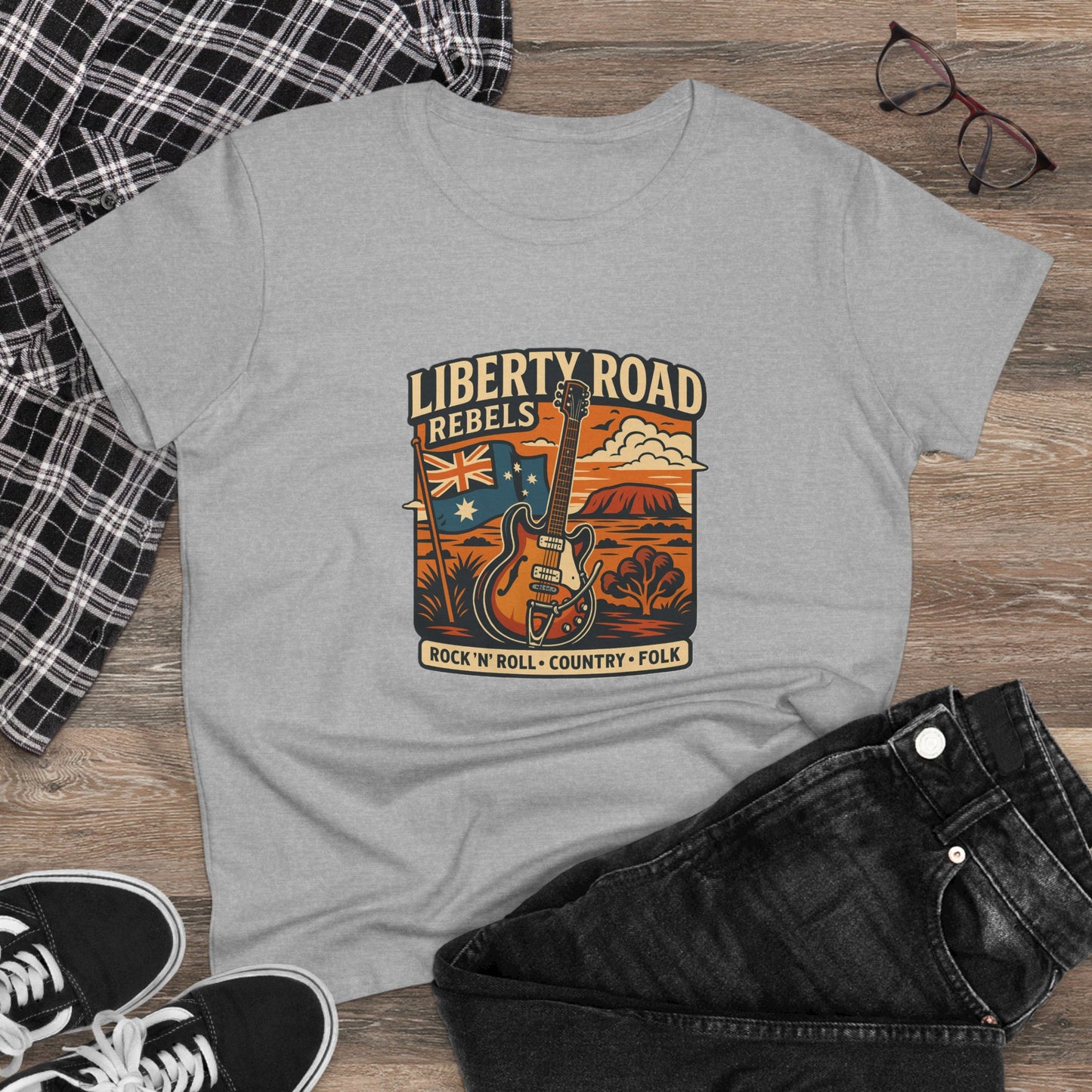 Liberty Road Rebels Vintage Australiana Women's Midweight Cotton T-Shirt
