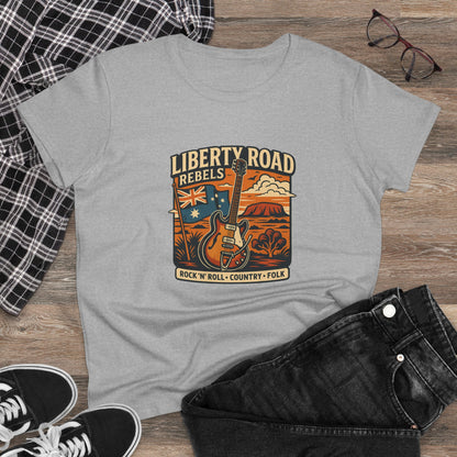 Liberty Road Rebels Vintage Australiana Women's Midweight Cotton T-Shirt