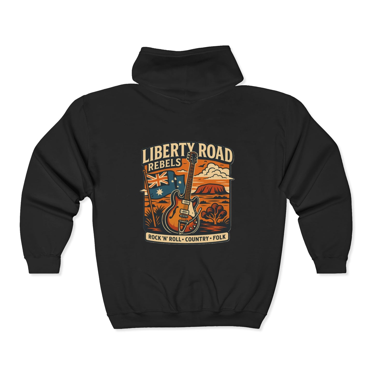 Liberty Road Rebels Australiana Unisex Full Zip Hooded Sweatshirt Hoodie