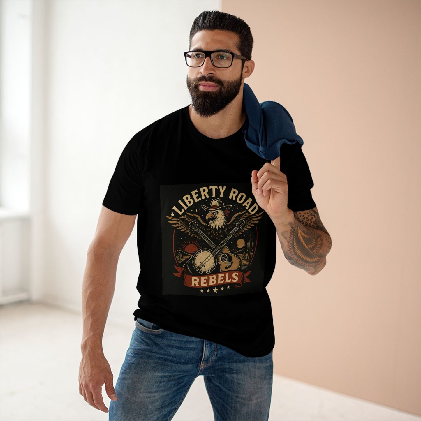 Liberty Road Rebels Vintage Americana Style Tee T-Shirt