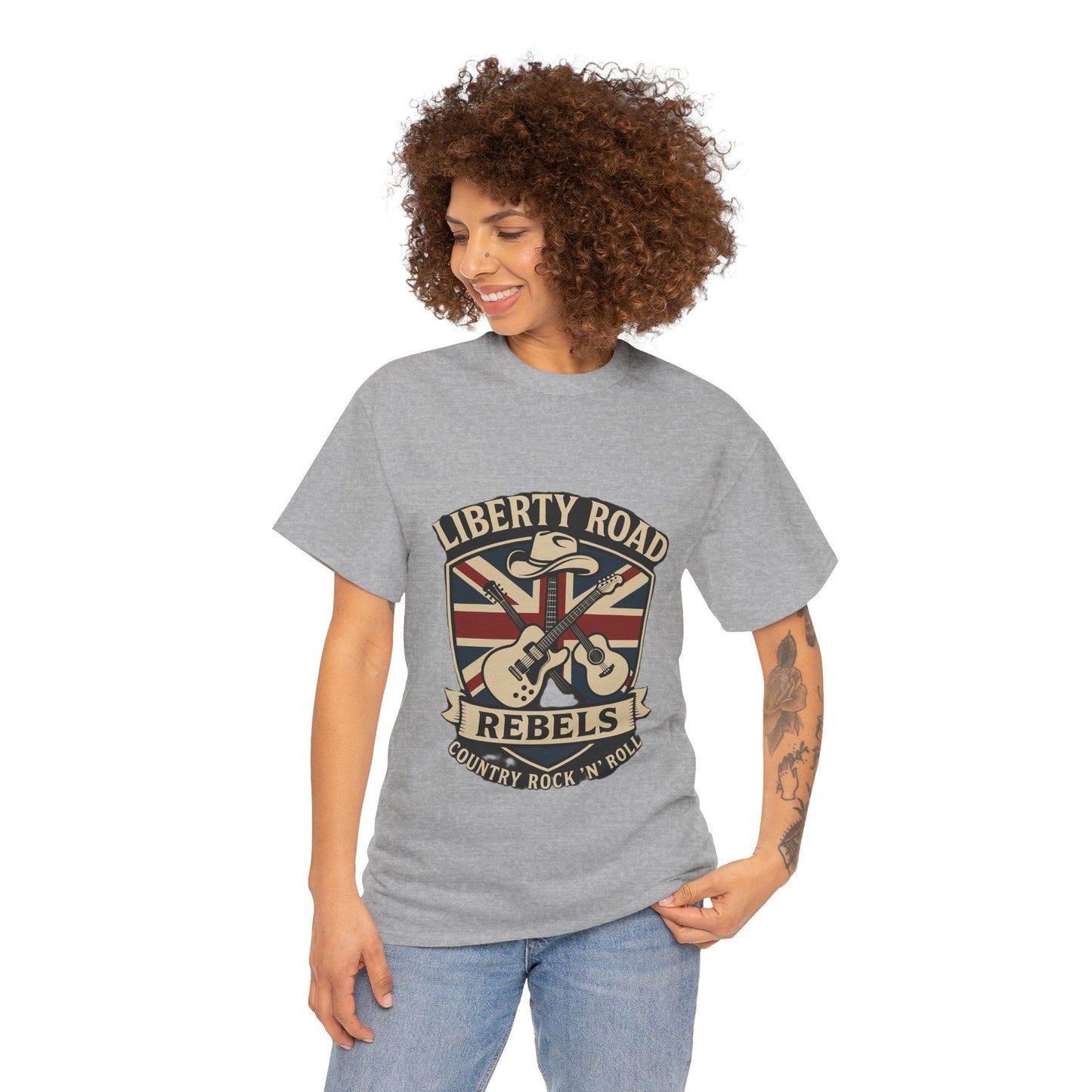 Liberty Road Rebels Britannia Rock 'n' Roll Rebels Tee Unisex Heavy Cotton T-Shirt