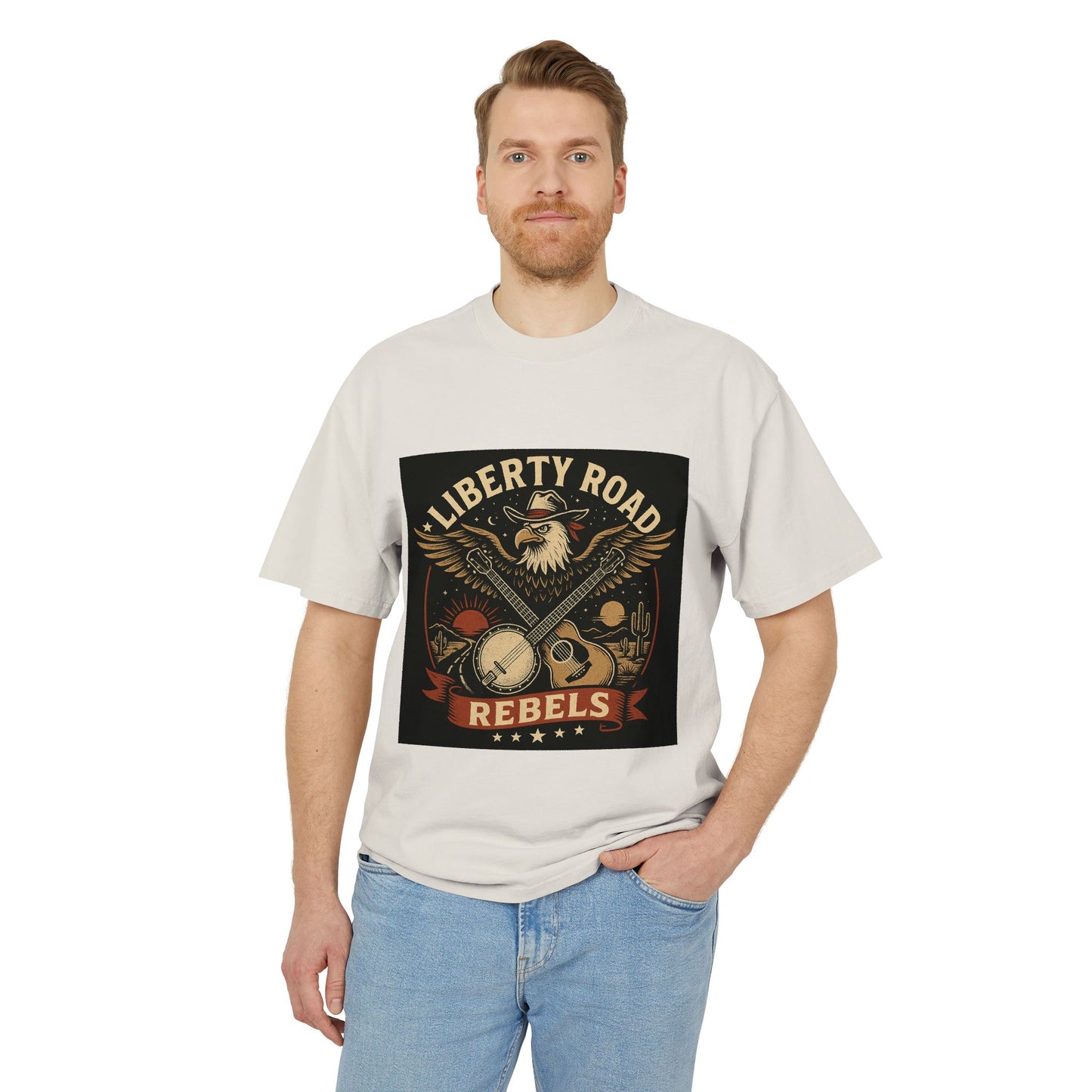 Liberty Road Rebels Vintage Americana Style Faded Tee T-Shirt